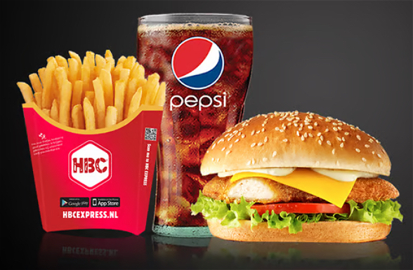 Spicy zinger burger menu