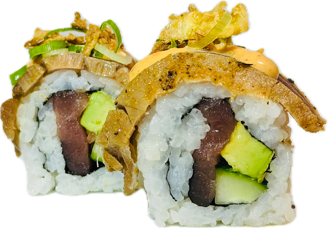 Tubbele tuna gegrilde met spicy tuna roll