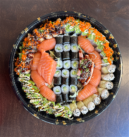 Feestje sushi platter (72ST) Gratis Dim Sum mix bij!