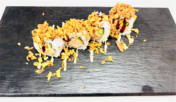 Gebakken zalm roll