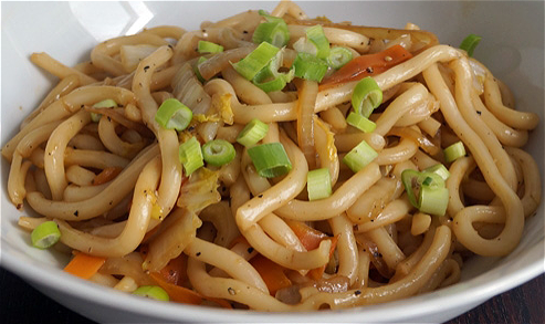 Udon Noodles met garnalen
