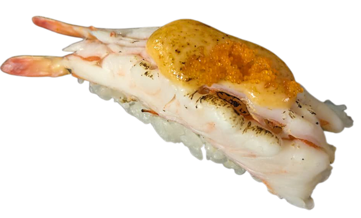 Flambé ebi nigiri
