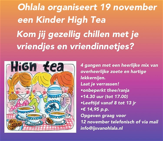 Ohlala organiseert Kinder High Tea
