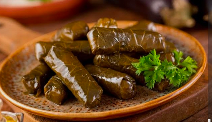 Wijnbladeren gevuld m.rijst 