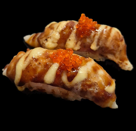 Flamed nigiri suzuki