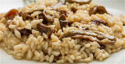 Risotto funghi met spekjes