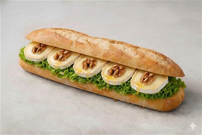 Big Baguette geitenkaas en walnoten