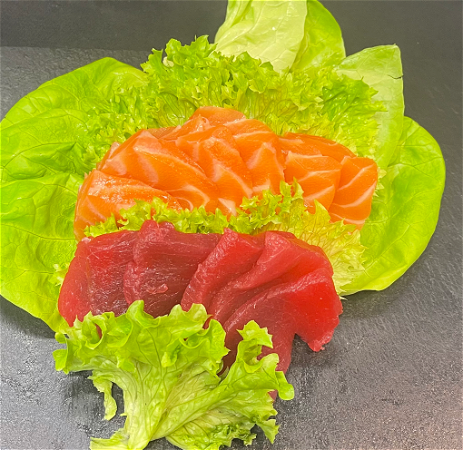 Salmon and tuna sashimi large