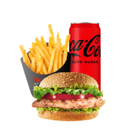 Grill chicken burger menu