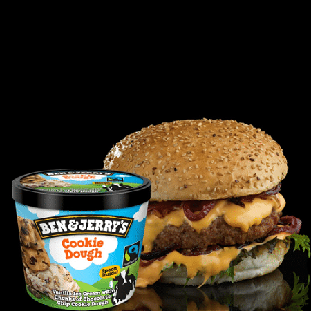 Grill chicken burger met Ben & Jerry's 100ml