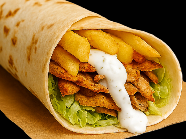 Dürüm Kipdöner met Friet erin