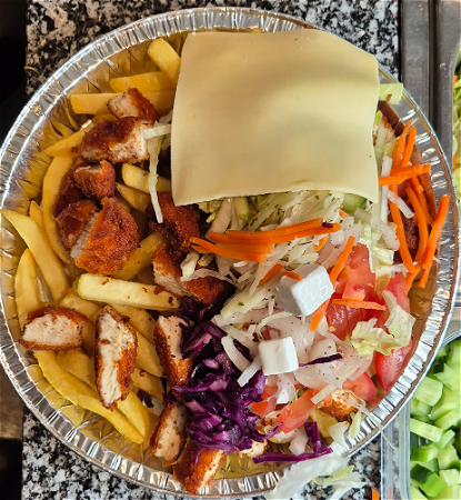 Grote kapsalon kipschnitzel