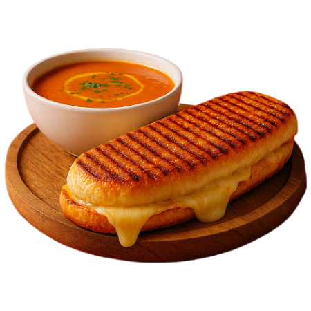 Tosti kaas met linzensoep
