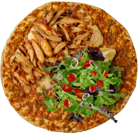 Turkse pizza met kaas en kipdöner