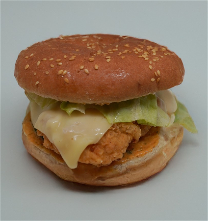Crispy chicken cheeseburger burger )los'
