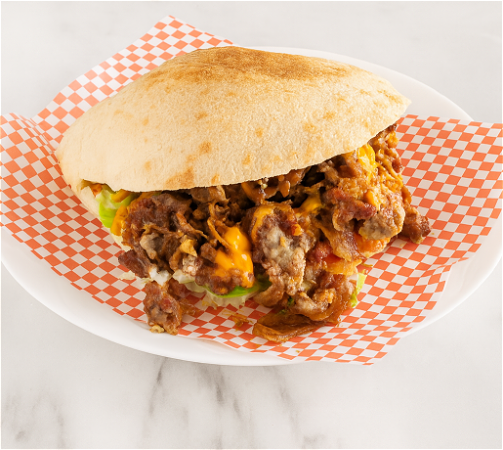 Broodje döner kebab ( Zelf gemaakte grote brood)