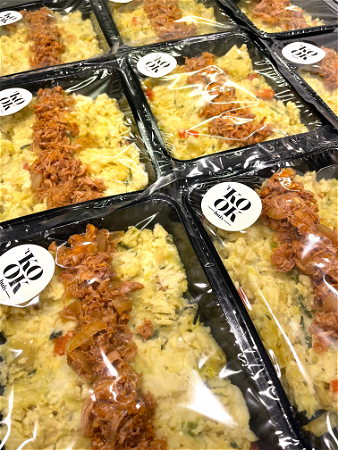 Spitskool Stamppotje met pulled chicken