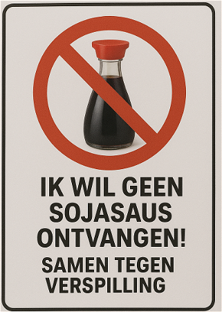 Ik wil GEEN soyasaus ontvangen!