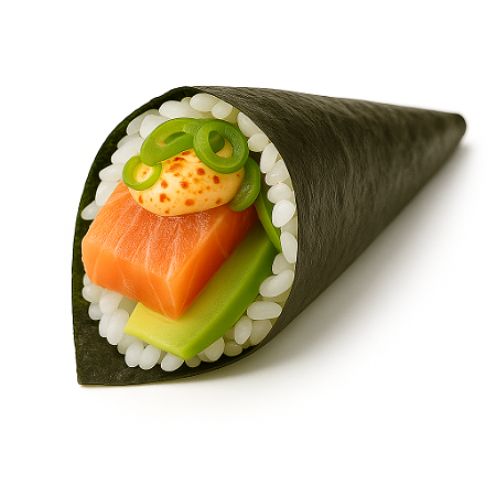 Spicy salmon temaki