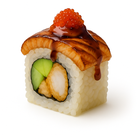 Flaming salmon roll