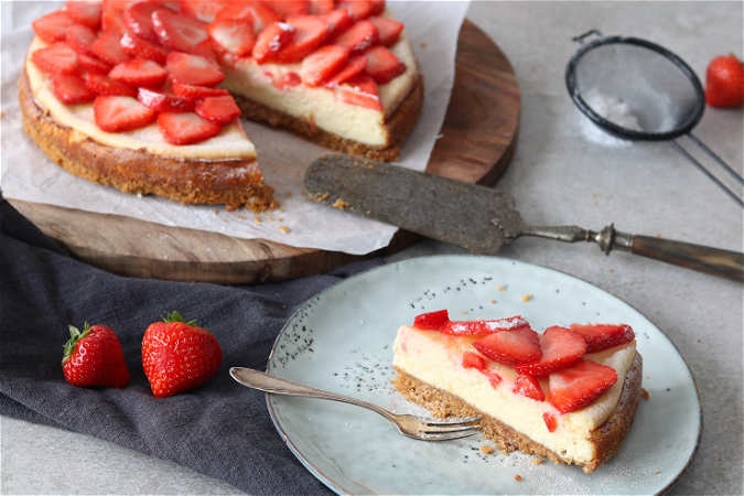 Aardbeien cheesecake