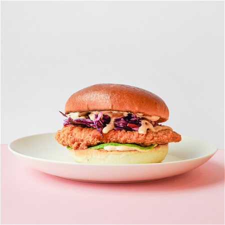 Crispy chicken coleslaw burger