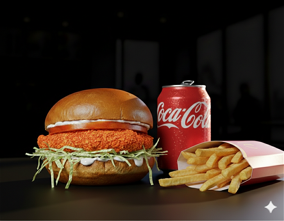 Spicy chickenburger menu