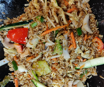 Stirfried rice vegetables
