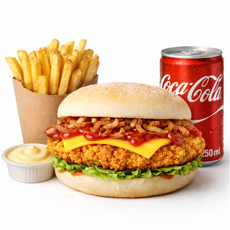 XXL chicken cheeseburger menu