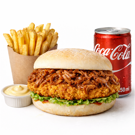 XXL chicken pulled pork burger menu