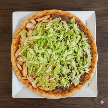 Turkse Pizza Kipdoner of Kalf Met Sla