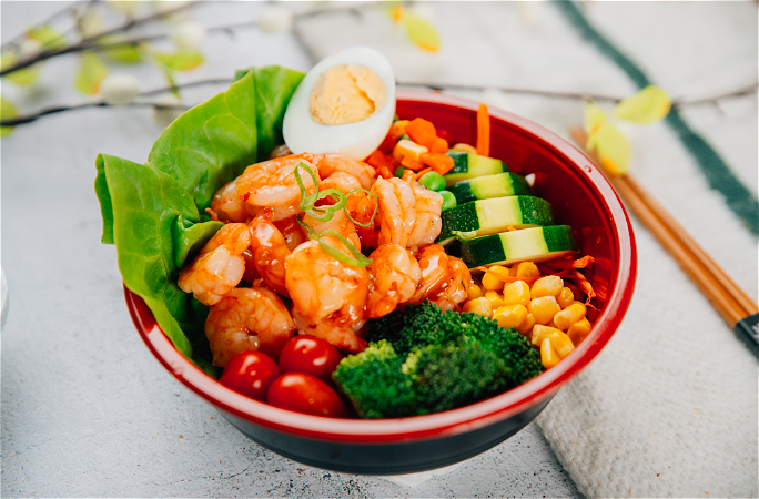 Don buri Ebi / (shrimp rice bowl)