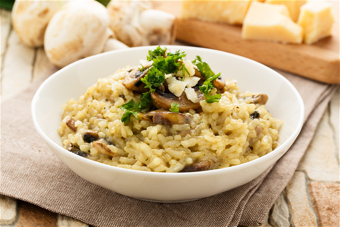 Risotto z pieczarkami, pietruszką i parmezanem