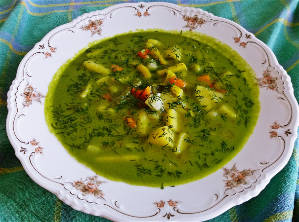 Zielona zupa jarzynowa