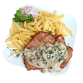 Kotlet z kurczaka z sosem pieczarkowym