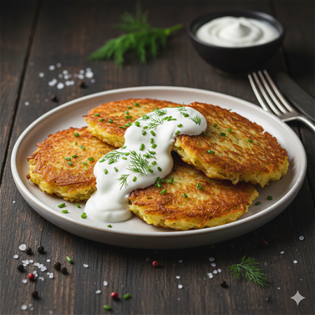 Placki ziemniaczane z śmietaną (osobno) 