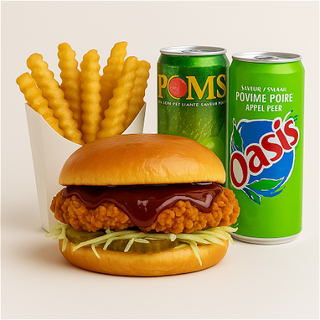 BBQ chicken burger menu