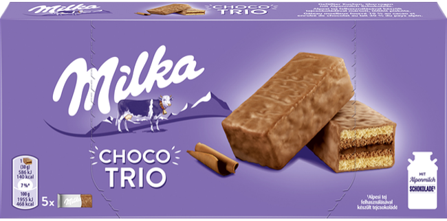 Milka Choco Trio cakejes doos 150 gram