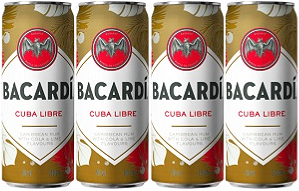 4-pack Bacardi Cuba Libre blik x250ml