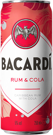 Bacardi Rum en Cola blik 250ml