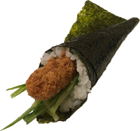 Fried ebi temaki