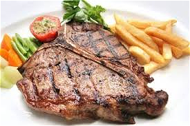 T-bone steak schotel van de grill