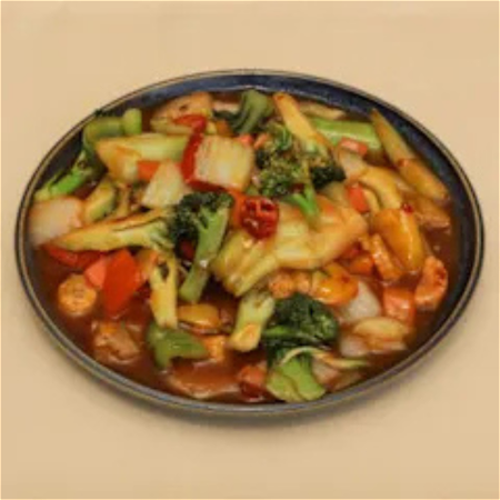 Groenten in pikante Szechuan saus