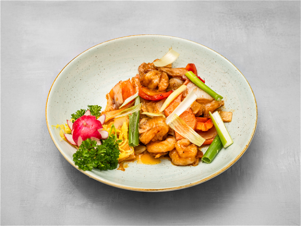 Garnalen met Gon-bao saus