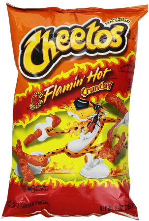 Cheetos Flamin' Hot Crunchy 226g.
