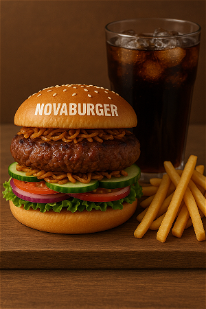 Nova burger XL met patat en drinken