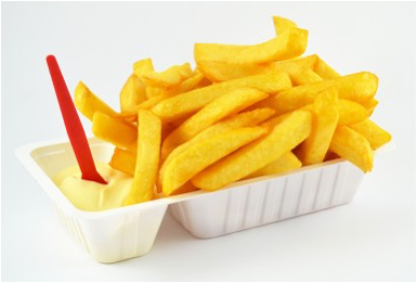 Klein friet met saus