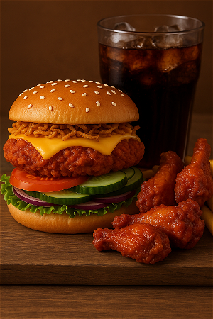 Super spicy menu burger