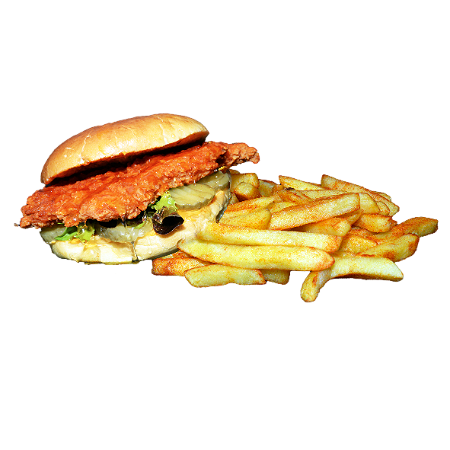Crispy slider honey and fries