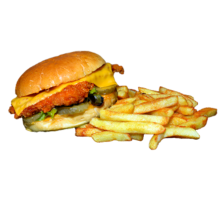  Crispy slider honey, cheese and fries